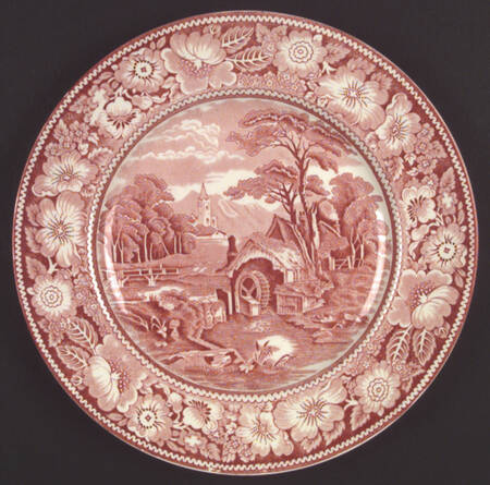 Rural England Red Dinner Plate