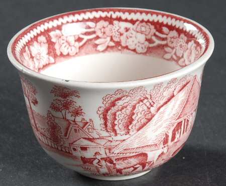 Rural England Red Individual Open Sugar Bowl