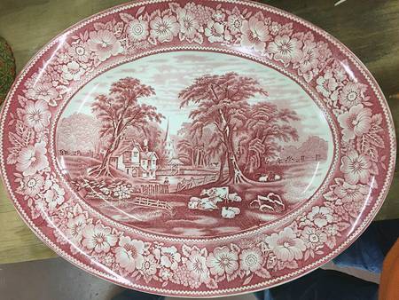 Rural England Red 20" Oval Serving Platter