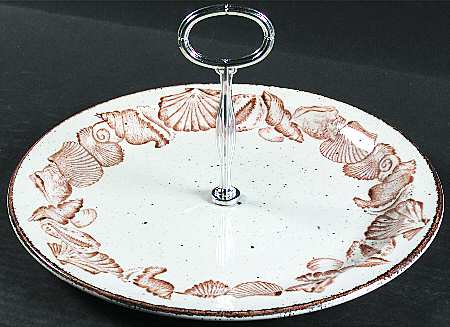 Seascape Round Serving Plate with Center Handle (Dp) Hc