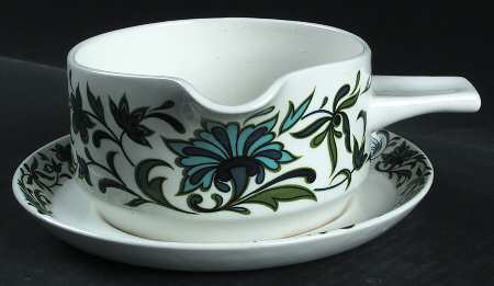 Spanish Garden (Rim) Gravy Boat & Underplate