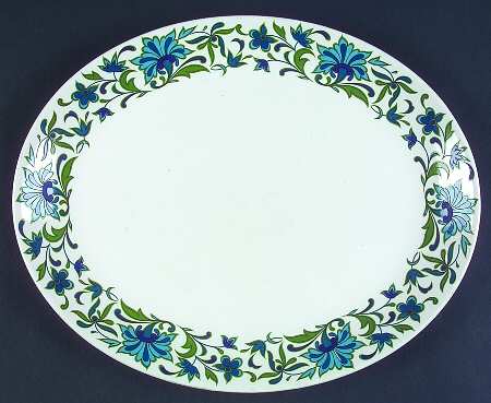 Spanish Garden (Coupe) 13" Oval Serving Platter