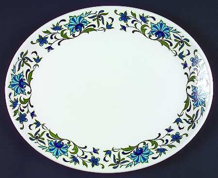 Spanish Garden (Coupe) 12" Oval Serving Platter