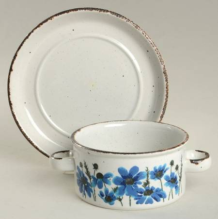 Spring Flat Cream Soup Bowl & Saucer Set