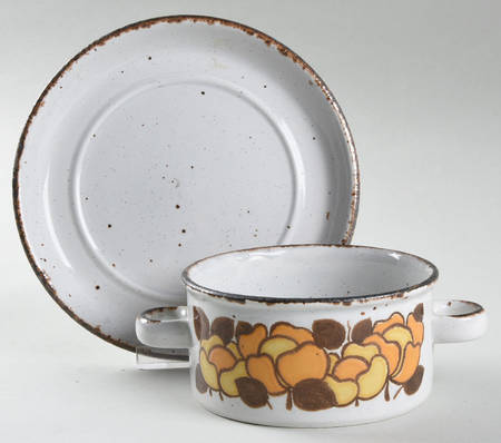 Summer Flat Cream Soup Bowl & Saucer Set