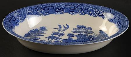 Willow Blue 9" Oval Vegetable Bowl