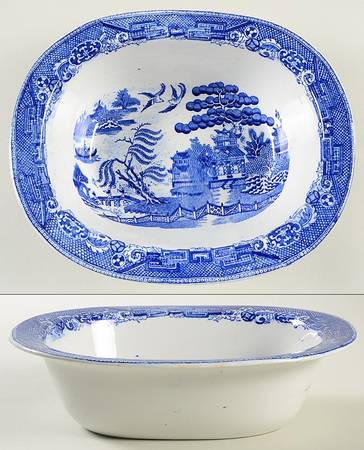 Willow Blue 8" Oval Vegetable Bowl