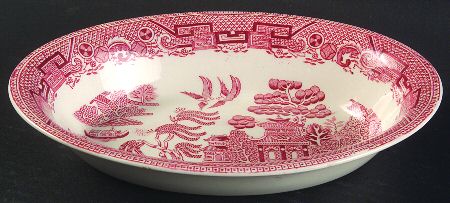 Willow Red (Smooth) 8" Oval Vegetable Bowl