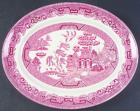 Willow Red (Smooth) 14" Oval Serving Platter