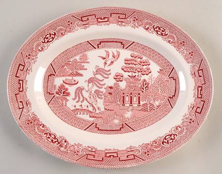 Willow Red (Smooth) 12" Oval Serving Platter