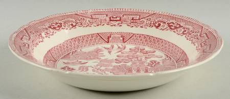 Willow Red (Scalloped) Rim Soup Bowl