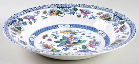 Windsor Blue Multicolor Rim Soup Bowl