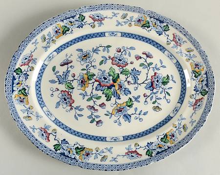 Windsor Blue Multicolor 14" Oval Serving Platter