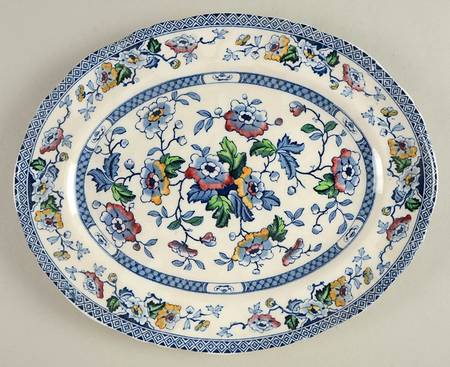 Windsor Blue Multicolor 11" Oval Serving Platter