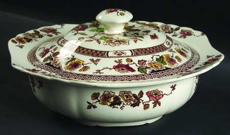 Windsor Brown Multicolor Round Covered Vegetable