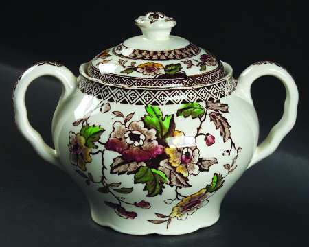 Windsor Brown Multicolor Sugar Bowl & Lid