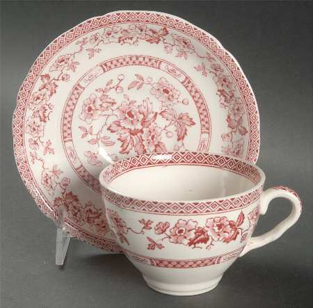 Windsor Red Flat Cup & Saucer Set
