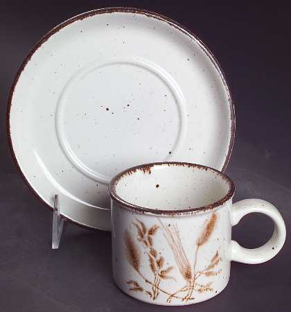 Wild Oats Stonehenge Flat Cup & Saucer Set