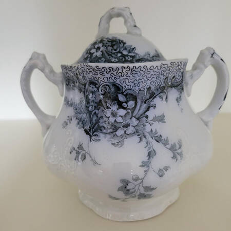 Albemarle-Medway Blue (Transferware) Sugar Bowl & Lid