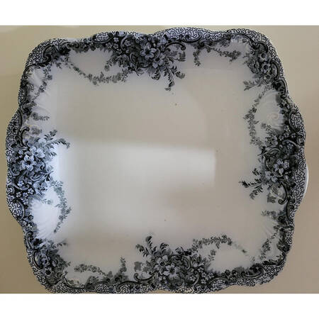 Albemarle-Medway Blue (Transferware) Square Handled Cake Plate