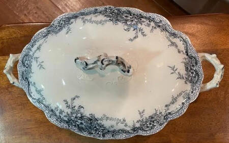 Albemarle-Medway Blue (Transferware) Oval Covered Vegetable