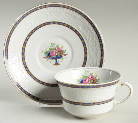 Argyle Footed Cup & Saucer Set
