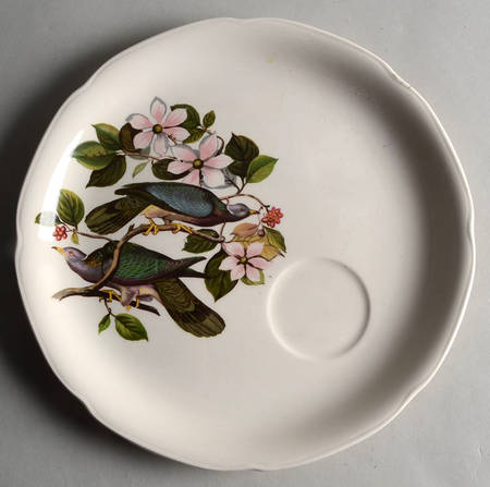 Birds of America (Embossed Floral Rim) Snack Plate for Snack Set That Uses the Flat Cup