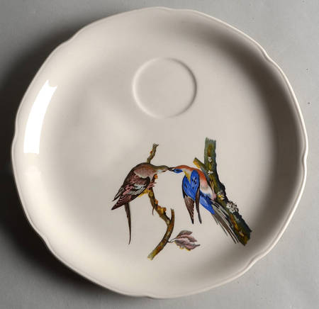 Birds of America (Embossed Floral Rim) Snack Plate for Snack Set That Uses the Flat Cup
