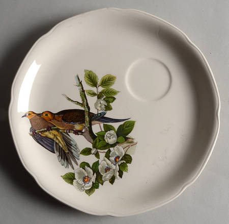 Birds of America (Embossed Floral Rim) Snack Plate for Snack Set That Uses the Flat Cup