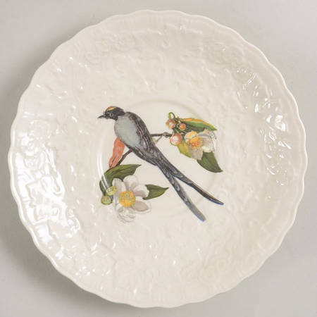 Birds of America (Embossed Floral Rim) Saurcer for Flat Cream Soup Bowl