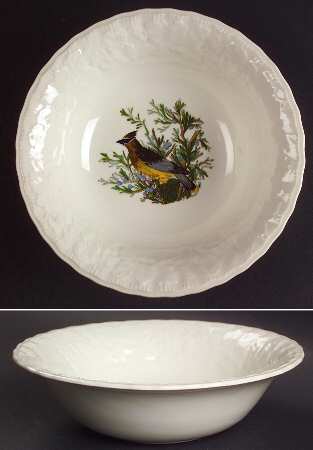 Birds of America (Embossed Floral Rim) Coupe Cereal Bowl