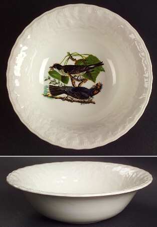 Birds of America (Embossed Floral Rim) Coupe Cereal Bowl