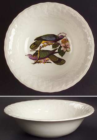 Birds of America (Embossed Floral Rim) Coupe Cereal Bowl