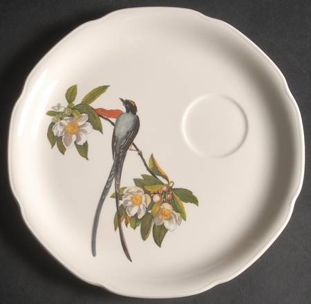 Birds of America (Embossed Floral Rim) Snack Plate for Snack Set That Uses the Flat Cup