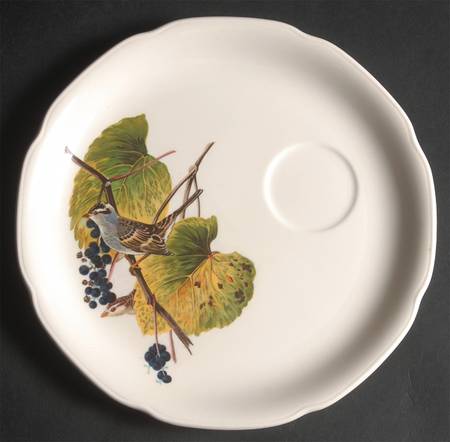 Birds of America (Embossed Floral Rim) Snack Plate for Snack Set That Uses the Flat Cup