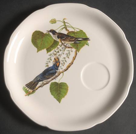 Birds of America (Embossed Floral Rim) Snack Plate for Snack Set That Uses the Flat Cup