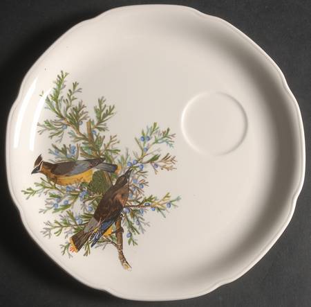 Birds of America (Embossed Floral Rim) Snack Plate for Snack Set That Uses the Flat Cup