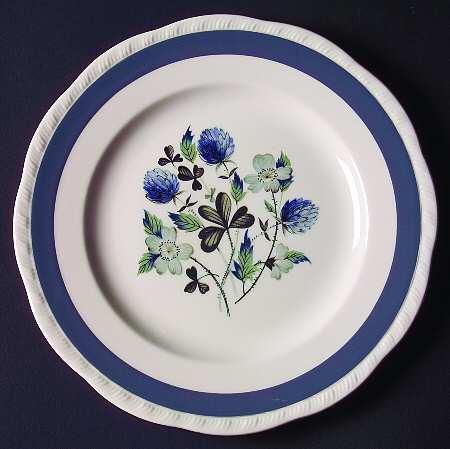 Blue Clover (Raised Edge) Salad Plate