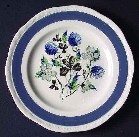 Blue Clover (Raised Edge) Bread & Butter Plate
