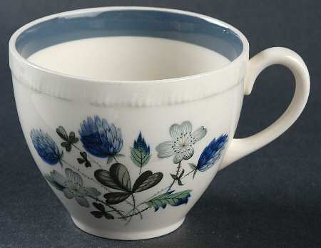 Blue Clover (Raised Edge) Flat Cup