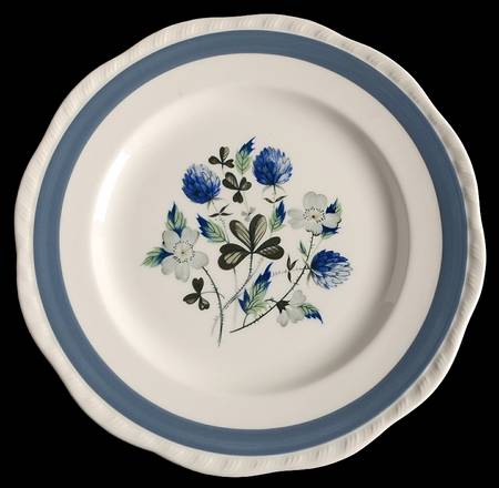 Blue Clover (Raised Edge) Luncheon Plate
