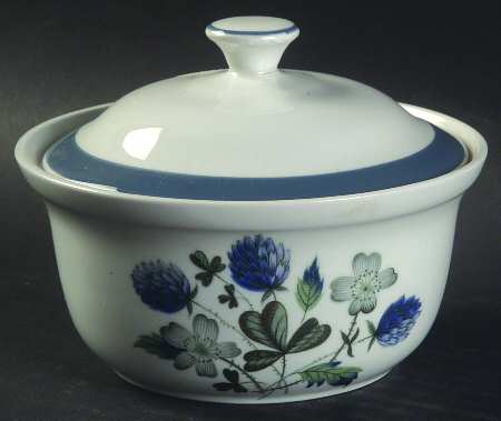 Blue Clover (Smooth Edge) Butter Tub & Lid