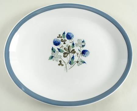 Blue Clover (Smooth Edge) 12" Oval Serving Platter