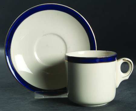 Bleu De Roi 5 (Hotel Ware) Flat Cup & Saucer Set