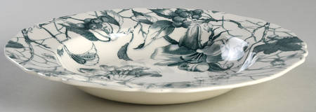 Bourbon Lily Green Large Rim Soup Bowl