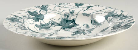 Bourbon Lily Green Rim Soup Bowl