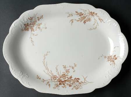 Brier Brown 15" Oval Serving Platter