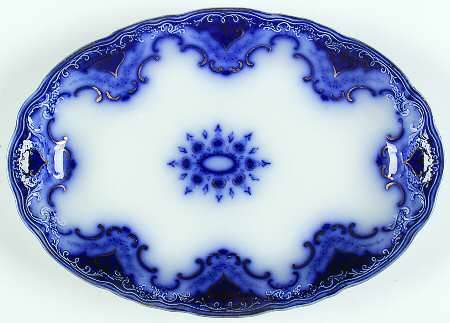 Cambridge (Flow Blue) 12" Oval Serving Platter