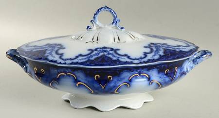 Cambridge (Flow Blue) Oval Covered Vegetable