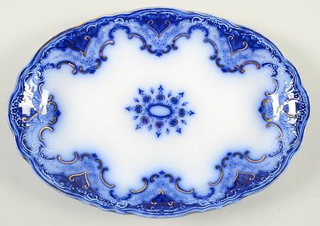 Cambridge (Flow Blue) 10" Oval Serving Platter